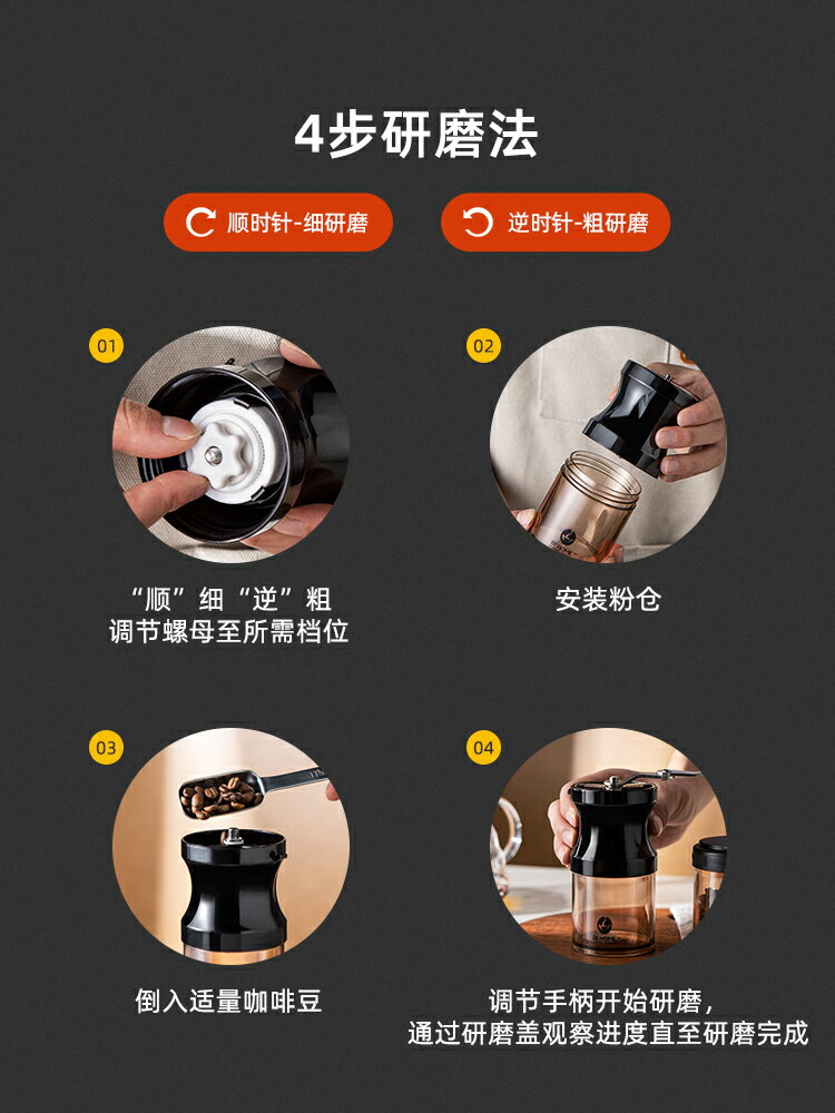半房 手搖磨豆機便攜咖啡研磨器咖啡粉手磨咖啡機手動研磨機器具