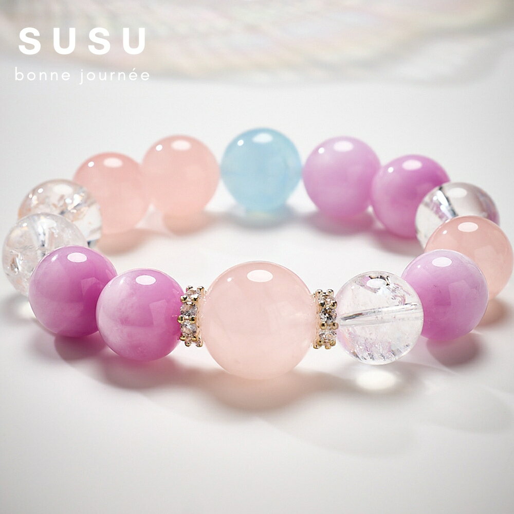 SU SU︱粉紫多寶水晶手鍊❤️粉水晶 紫鋰輝 海藍寶 白水晶 事業運 招財 轉運 能量 防小人