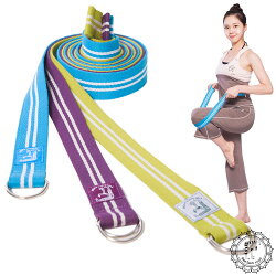 Fun Sport yoga 力樂美棉織瑜珈伸展帶(鐵扣環) - 紫色