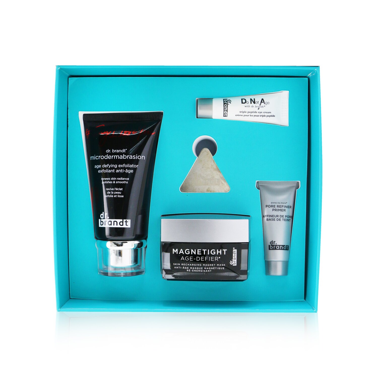 柏瑞特醫生 Dr. Brandt - 致敬 Dr. Brandt的 25 年：微晶磨皮 60g+ 煥膚面膜 90g+ DNA眼霜 2.5g+ 細緻毛孔妝前乳 7.5ml