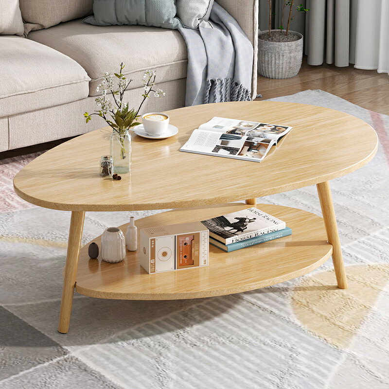 北歐茶幾小戶型客廳家用簡易桌子簡約現代創意臥室沙發雙層小圓桌