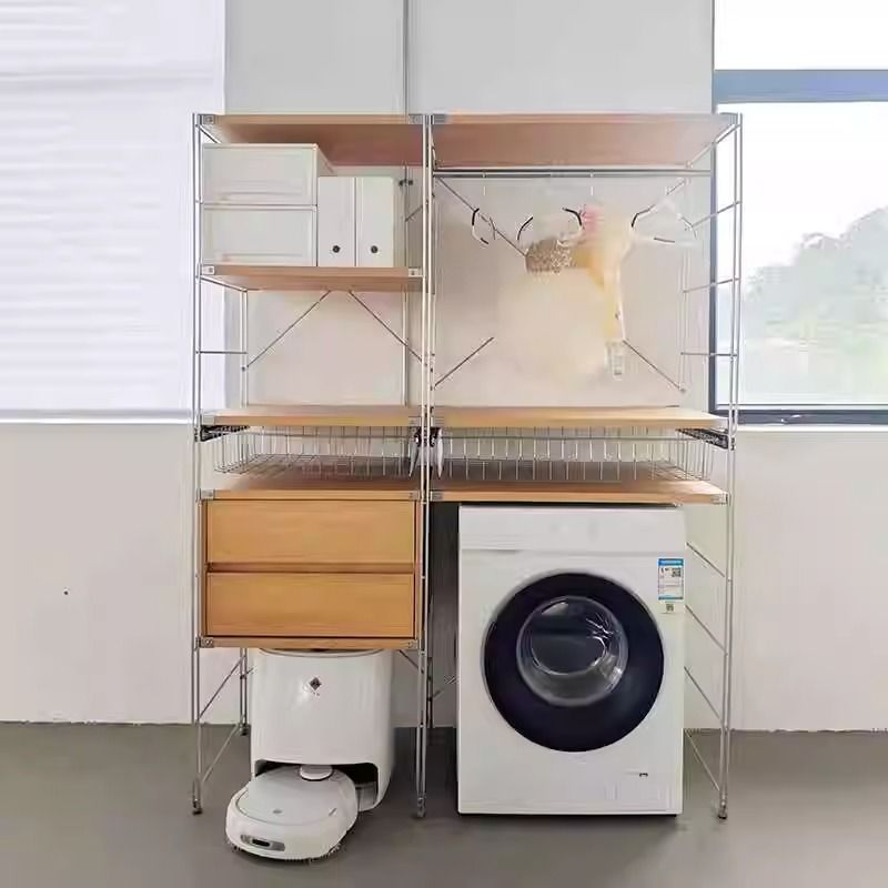工廠現貨 洗衣機置物架收納櫃陽臺滾筒波輪儲物櫃貓砂盆置物架浴室收納架487-LPS 保售後 臺灣公司