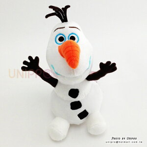 【UNIPRO】迪士尼 冰雪奇緣 FROZEN 雪寶 Olaf 閉嘴 坐姿 吊飾 絨毛玩偶 娃娃 正版授權 雪人