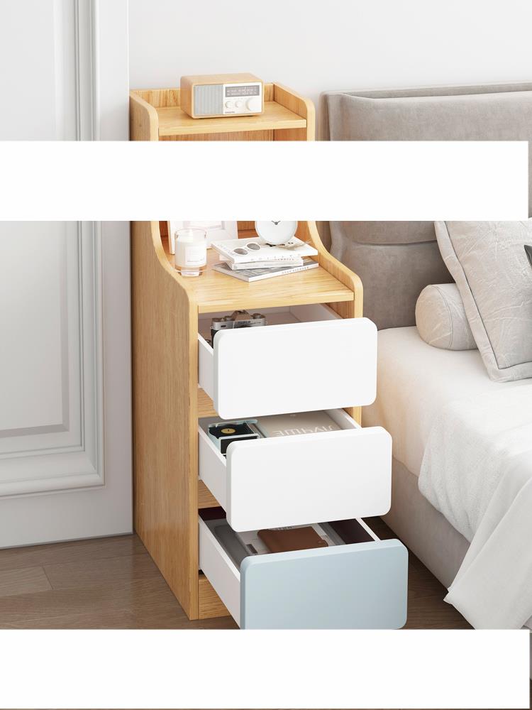 床頭柜簡約現代臥室小型窄柜床邊柜出租房用小柜子簡易床頭置物架