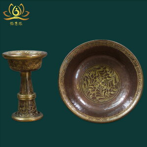 尼泊爾純銅八吉祥供水杯西藏式供佛用品供護法杯 佛前供佛杯