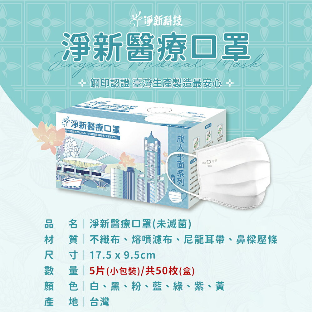 台灣製造 淨新口罩 口罩 醫療口罩 SGS檢驗 拋棄式口罩 成人口罩 兒童口罩 幼幼口罩 3D口罩 台灣口罩 平面口罩【Z036】 5