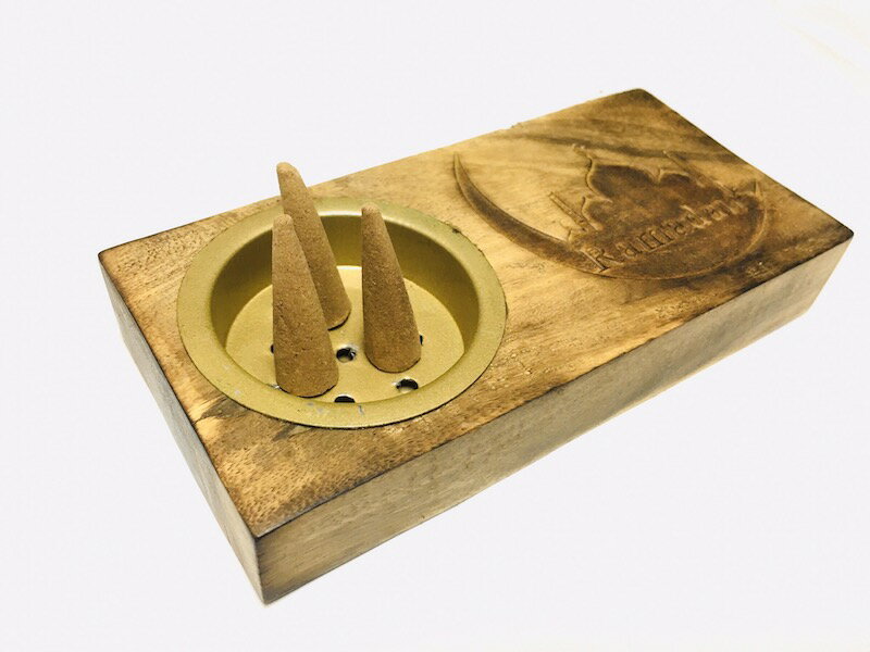 [綺異館]印度 點香皿 木香皿 點香盤 點香工具 15x 7 cm 適用塔香 椎香 實木手工製 薰香工具