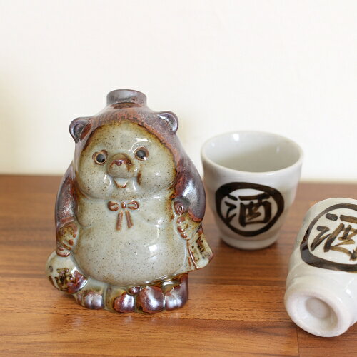 ｜彩堂窯．瀬戸燒福貍酒器｜酒壺 酒杯 清酒杯 德利 日本酒器 酒器 狸貓 福狸 新婚 喬遷 日本禮品