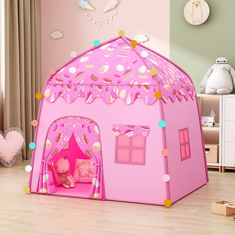 兒童帳篷 小帳篷兒童室內男孩女孩公主屋幼寶寶分床睡覺房子家用城堡游戲屋 快速出貨 3