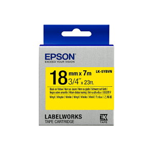 EPSON 耐久系列 18mmx7M 黃底黑字標籤帶 / 盒 LK-5YBVN