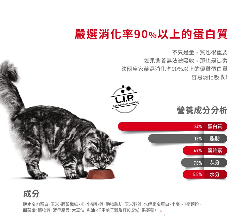 法國皇家ROYAL CANIN 【IH34有效化毛】保健成貓專用飼料2kg /4kg 以自然方式 幫助排出腸胃道內的毛髮 6