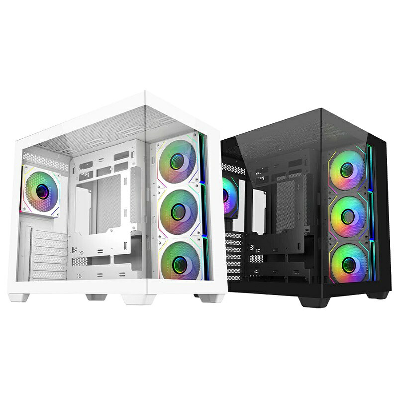 米特3C數位–CoolerMaster 酷碼 Elite 681 ARGB全景鋼化玻璃機殼 黑色/白色