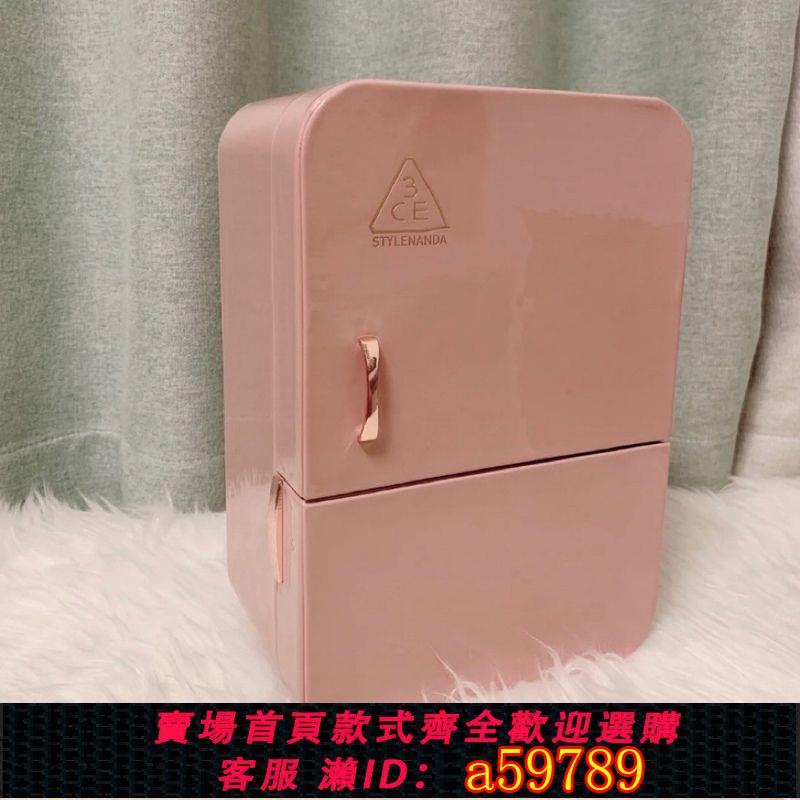 【臺灣公司 可打統編】3ce三熹玉現貨粉色小冰箱 收納箱 整理化妝箱 少女感滿滿粉粉嫩嫩