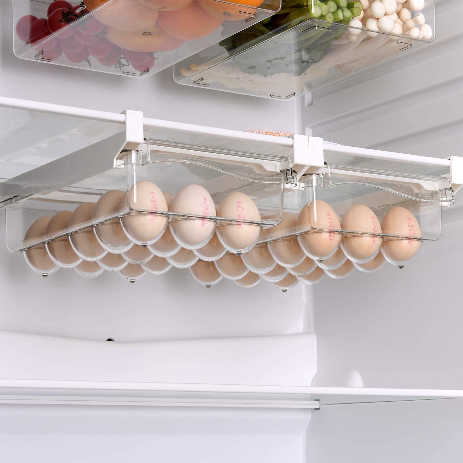廚房冰箱雪柜抽屜式雞蛋蔬菜水果透明收納保鮮盒懸掛整理置物架