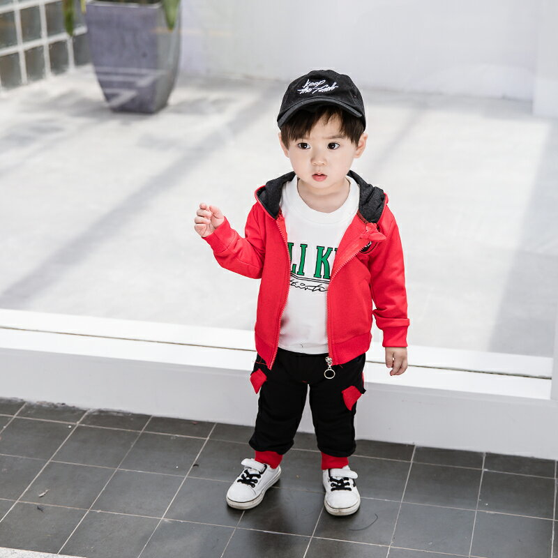 童裝男童秋裝新款套裝兒童韓版寶寶春秋季帥氣運動三件套潮衣 5
