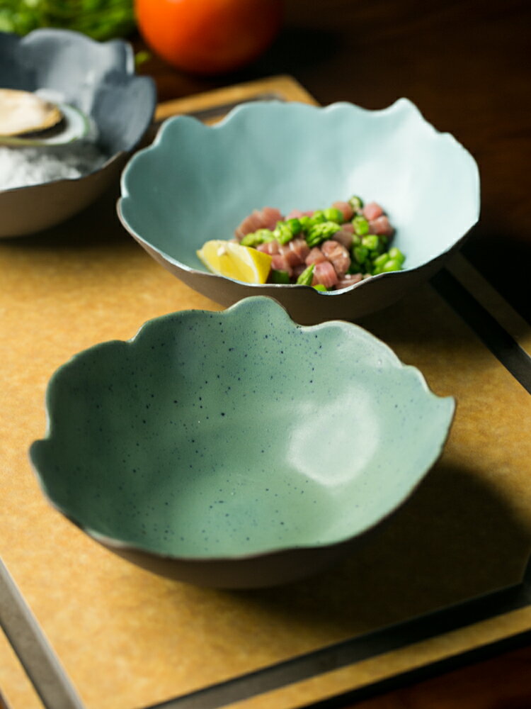 朵頤創意陶瓷Dols不規則飯碗廚房餐具面碗大號沙拉碗拉面碗水果碗1入