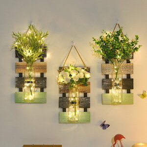 創意木質背景墻水培壁掛創意植物花瓶綠蘿容器客廳墻壁裝飾品掛件