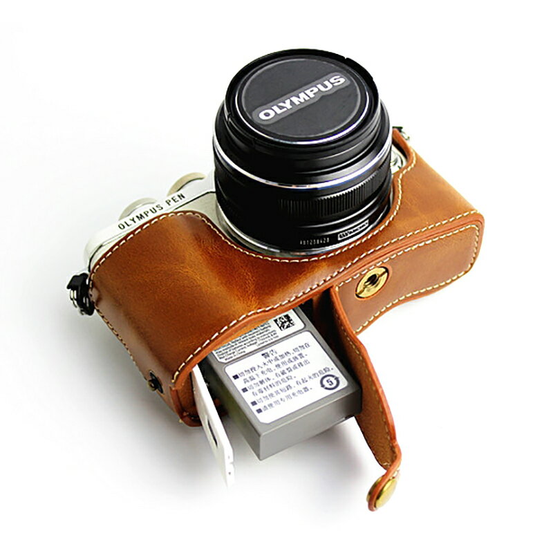 適用奧林巴斯epl7相機套pen-f相機包EPL10/9/8底座微單復古皮套