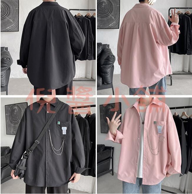 襯衫男長袖ins潮痞帥港風夏季短袖襯衣服制服外套【倪醬小鋪】