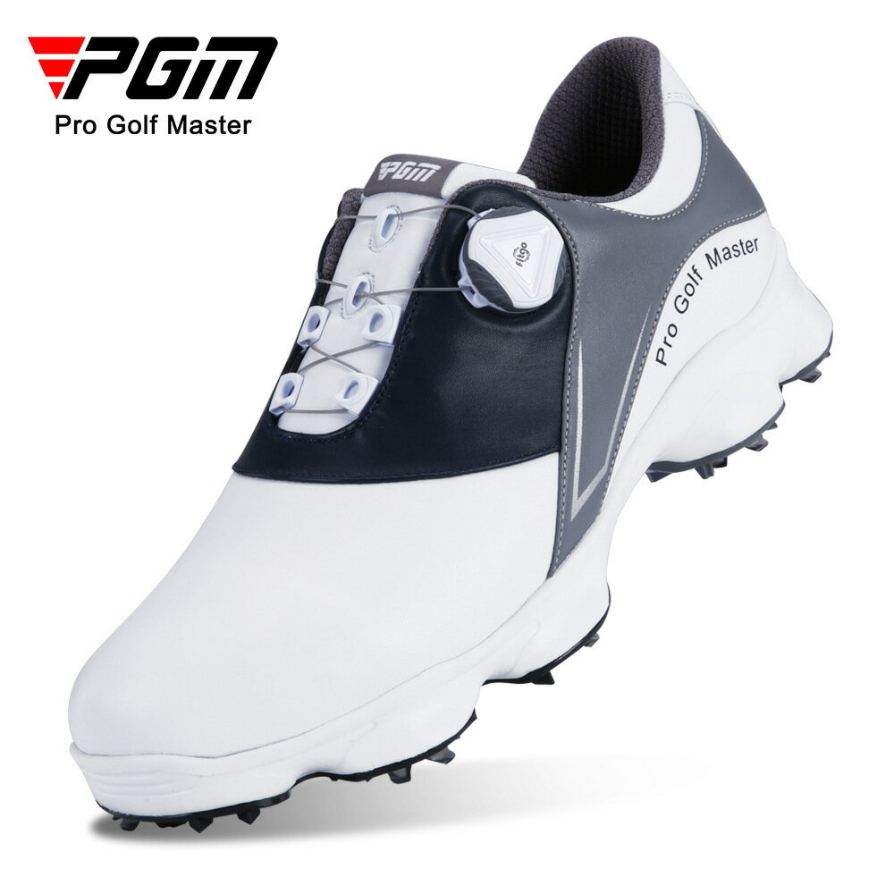 PGM頭層牛皮 高爾夫球鞋男士golf防水鞋子旋轉鞋帶活動釘鞋