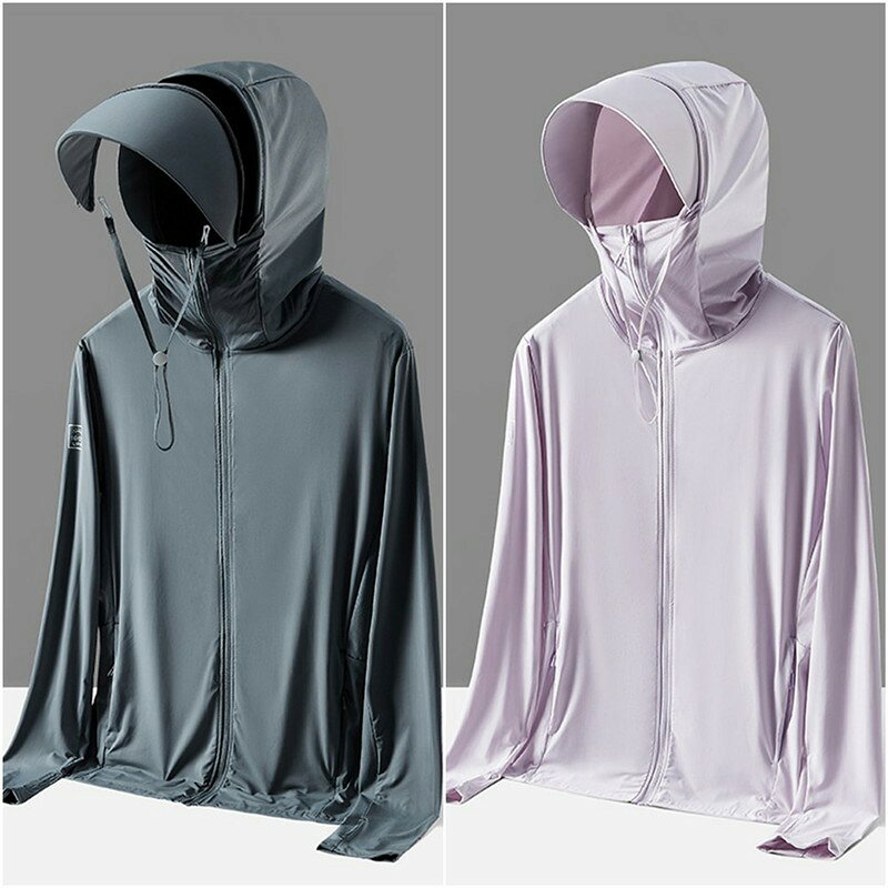 【巴黎精品】現貨+預購 防曬外套連帽外套防曬衣-速乾冰絲帽簷8色a1jh41