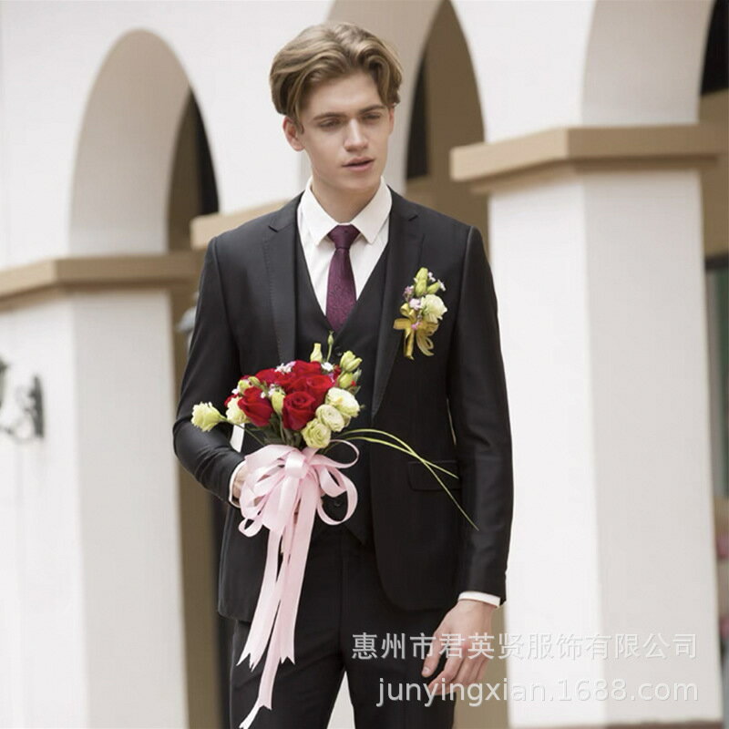 伴郎服租賃西裝套裝男結婚正裝新郎西服高階大碼兄弟團服裝出租借 貼心優衣家居