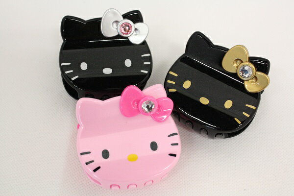 大賀屋 Hello Kitty 臉型 鯊魚夾 3款 髮夾 夾子 髮飾 凱蒂貓 KT 三麗鷗 臺灣製造 T0001 212