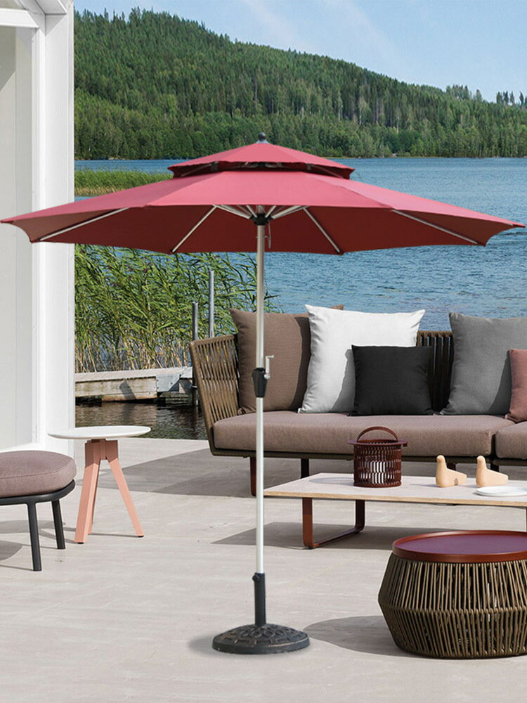 戶外傘庭院傘室外大太陽傘折疊沙灘傘花園別墅露臺咖啡廳遮陽傘