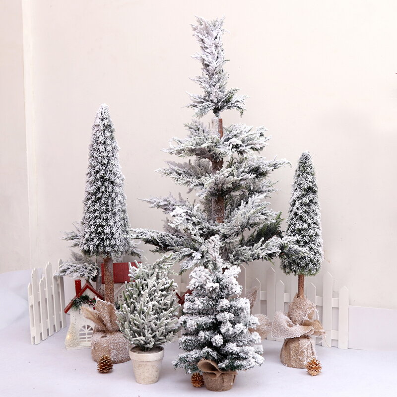 圣誕節1.5米PE仿真雪松60厘米0.9米1.2米加雪花落雪植絨樹裝飾品