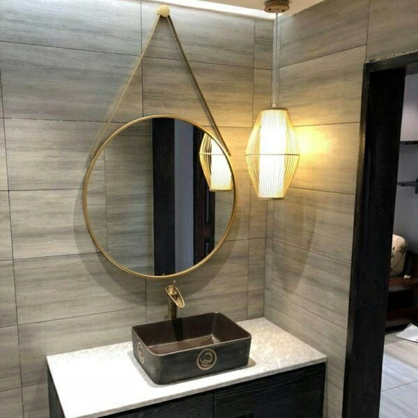 北歐梳妝鏡壁掛裝飾衛生間鏡子簡約現代浴室鏡【直徑50公分】 店慶降價