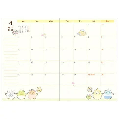 【震撼精品百貨】2023年 掛曆/年曆/手帳~角落生物 Sumikko Gurashi~ 2023年曆手帳附便條收納袋*81469 1
