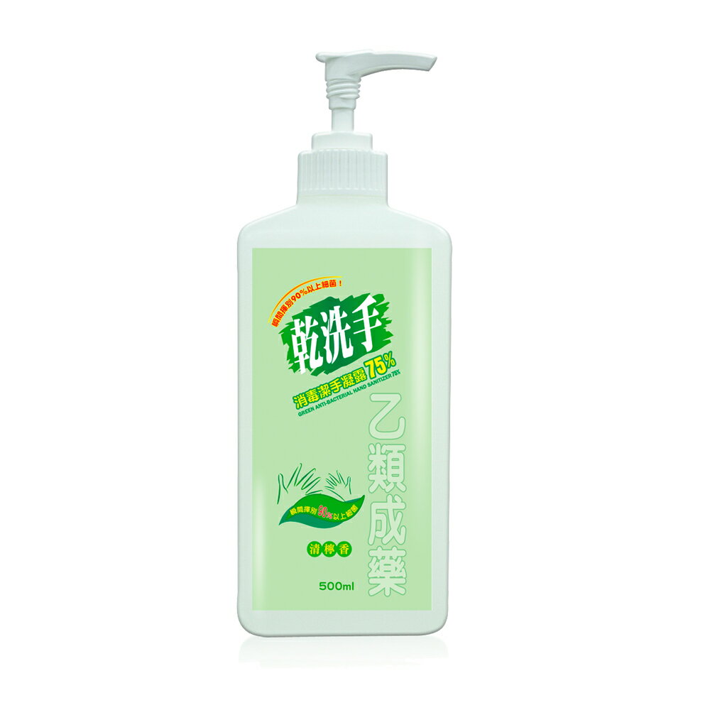 綠的GREEN 乾洗手消毒潔手凝露75% 500ml(乙類成藥)