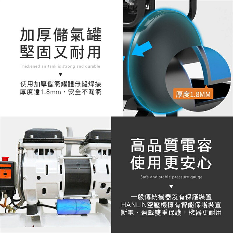 強強滾生活 HANLIN-AIR9L 免維護無油9L空壓機 噴漆 釘槍 木工 油漆 裝潢 2