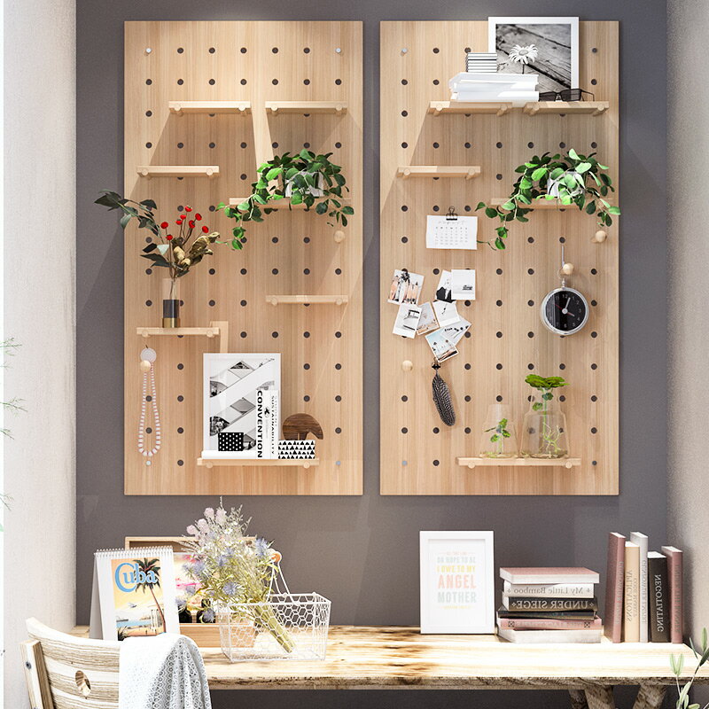 洞洞板置物架 電箱洞洞板 洞洞板 客製
洞洞板實木客製入戶玄關置物架客廳牆上擱板掛板裝飾免打孔收納架『cyd23882』