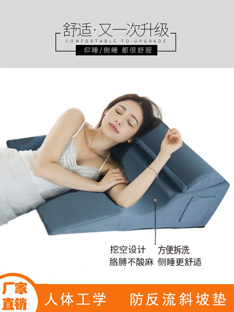 三角枕 墊枕頭 靠枕 靠背枕 胃食管防反流斜坡枕頭床上老人術後護理靠背床頭臥床病人半躺靠墊 可開發票