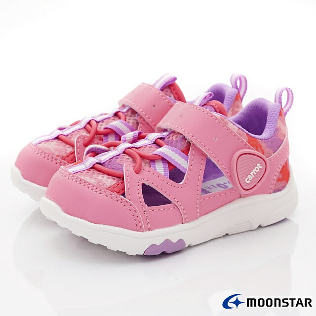 日本月星Moonstar機能童鞋2E速洗樂速乾款C23404粉(中小童)