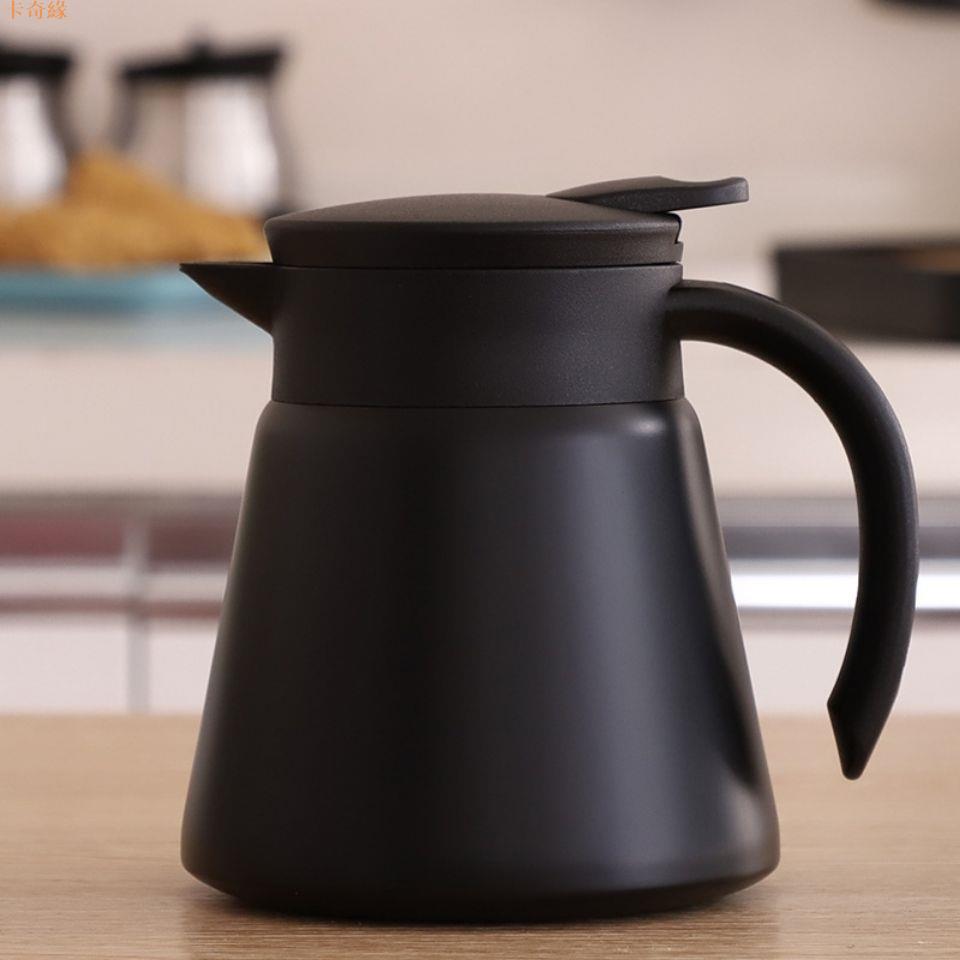 不鏽鋼水壺 廠家直銷304不銹鋼雙層保溫壺 辦公家用歐式咖啡壺暖水壺禮品定制