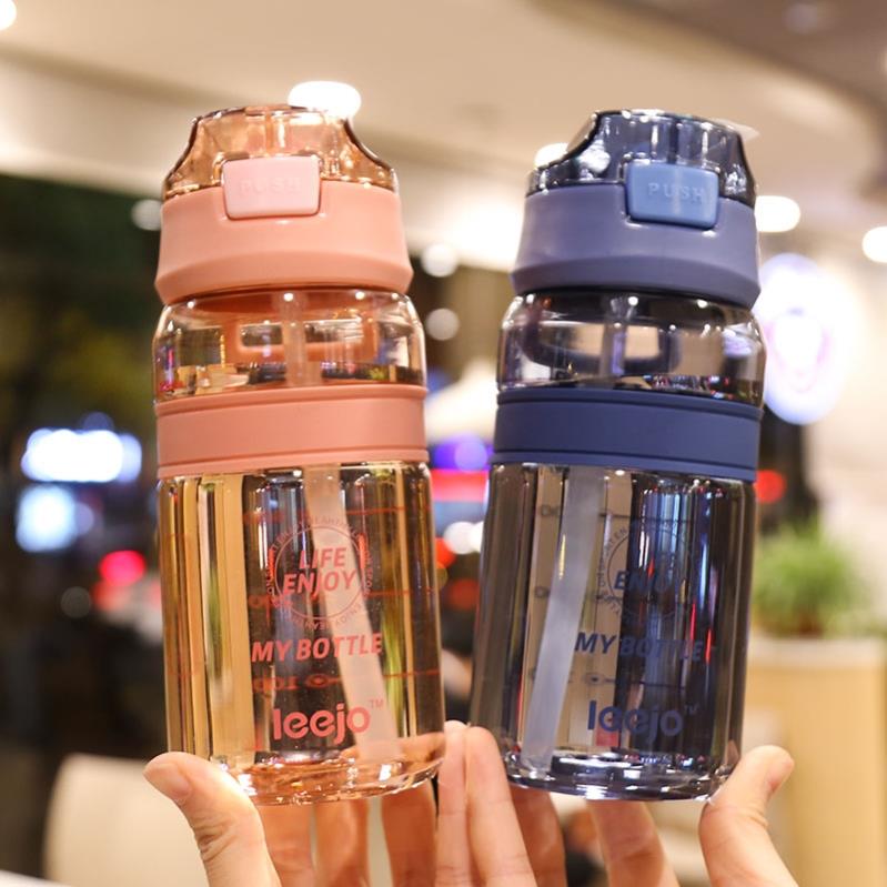 ins網紅喝水杯子塑膠女士隨手杯成人兒童帶吸管可愛水杯子隨身帶