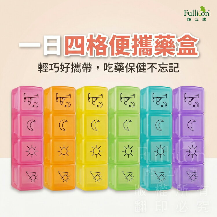 【護立康】出遊必備 啵啵保健盒｜旅行藥盒・分裝藥盒・藥品收納盒・4格小藥盒・隨身藥盒・藥品收納