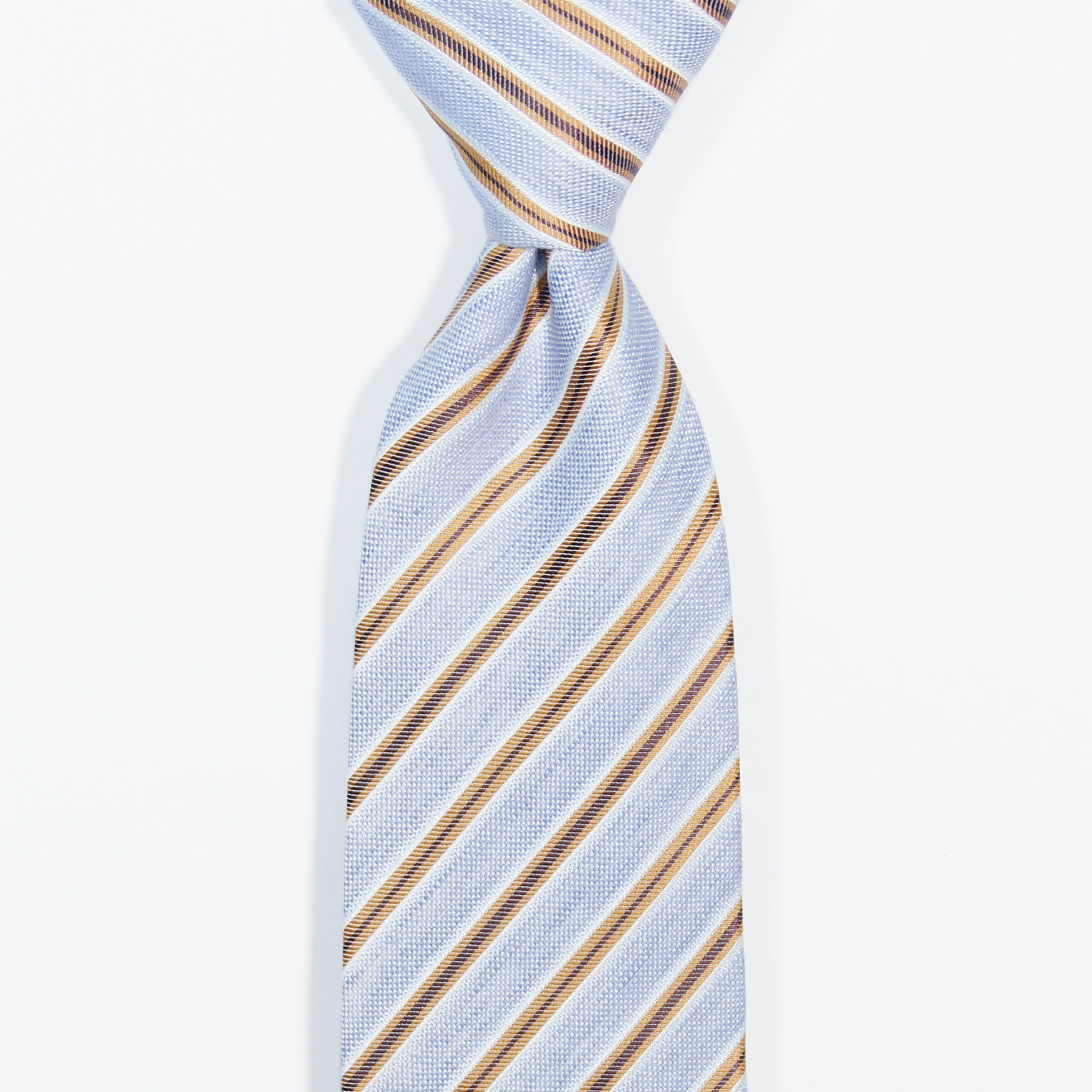 麻感清爽橘藍配色斜條領帶