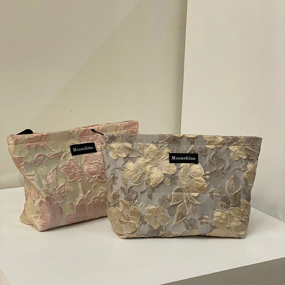 收納包 收納袋 化妝袋 清新小眾高級感撞色化妝包收納包大容量便攜洗漱包整理袋內膽帆布『ZW4587』