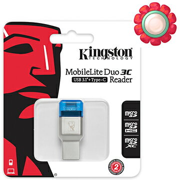 <br/><br/>  Kingston 金士頓 TypeC【FCR-ML3C】MobileLite DUO 3C USB3.1 讀卡機<br/><br/>