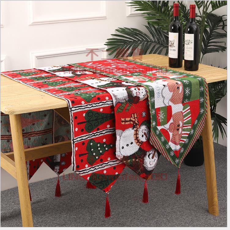聖誕節家庭裝飾用品針織布桌旗創意圣誕桌布餐桌裝飾居家裝扮【福喜行】【不二雜貨】 1