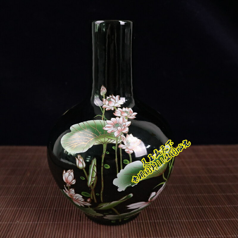 古玩 景德鎮陶瓷器清荷花瓶擺件客廳插花家居裝飾品 天球花瓶