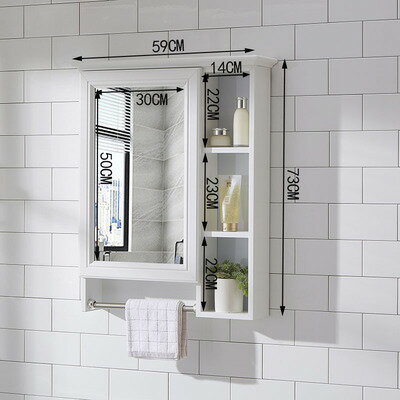浴室鏡櫃掛牆式鏡箱帶置物架洗手間梳妝鏡子防水儲物收納櫃衛生間「限時特惠」