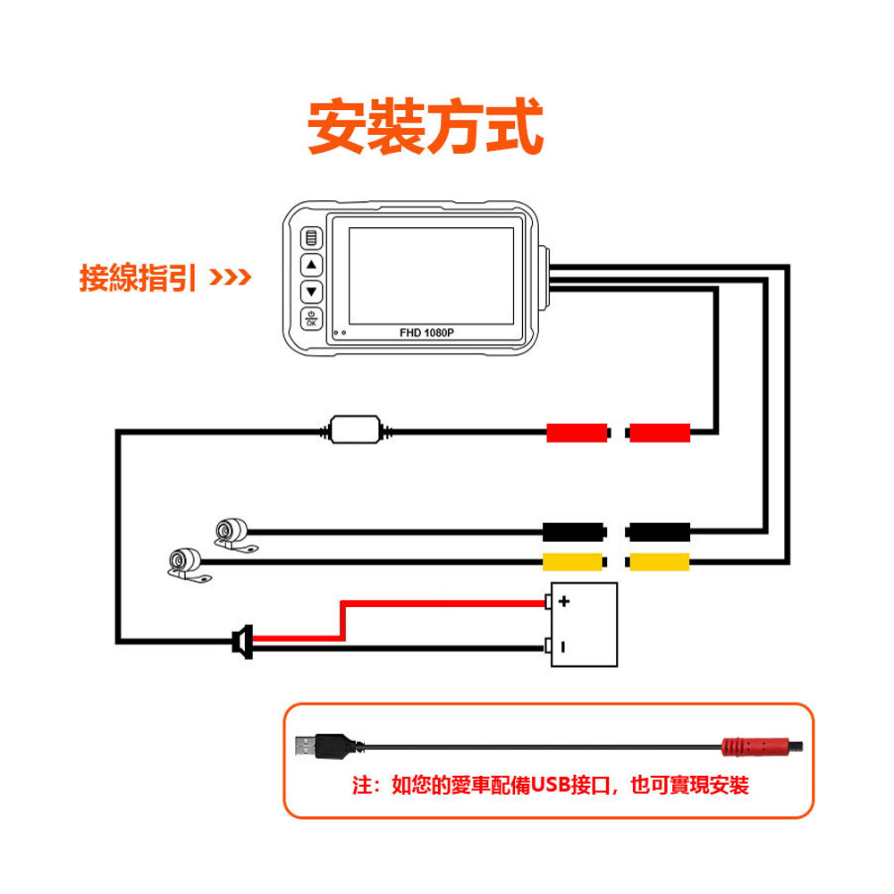 MR-21XW 3吋高畫質雙鏡頭前後錄影機車行車紀錄器 前後雙錄 重力感應碰撞 便攜安裝 7