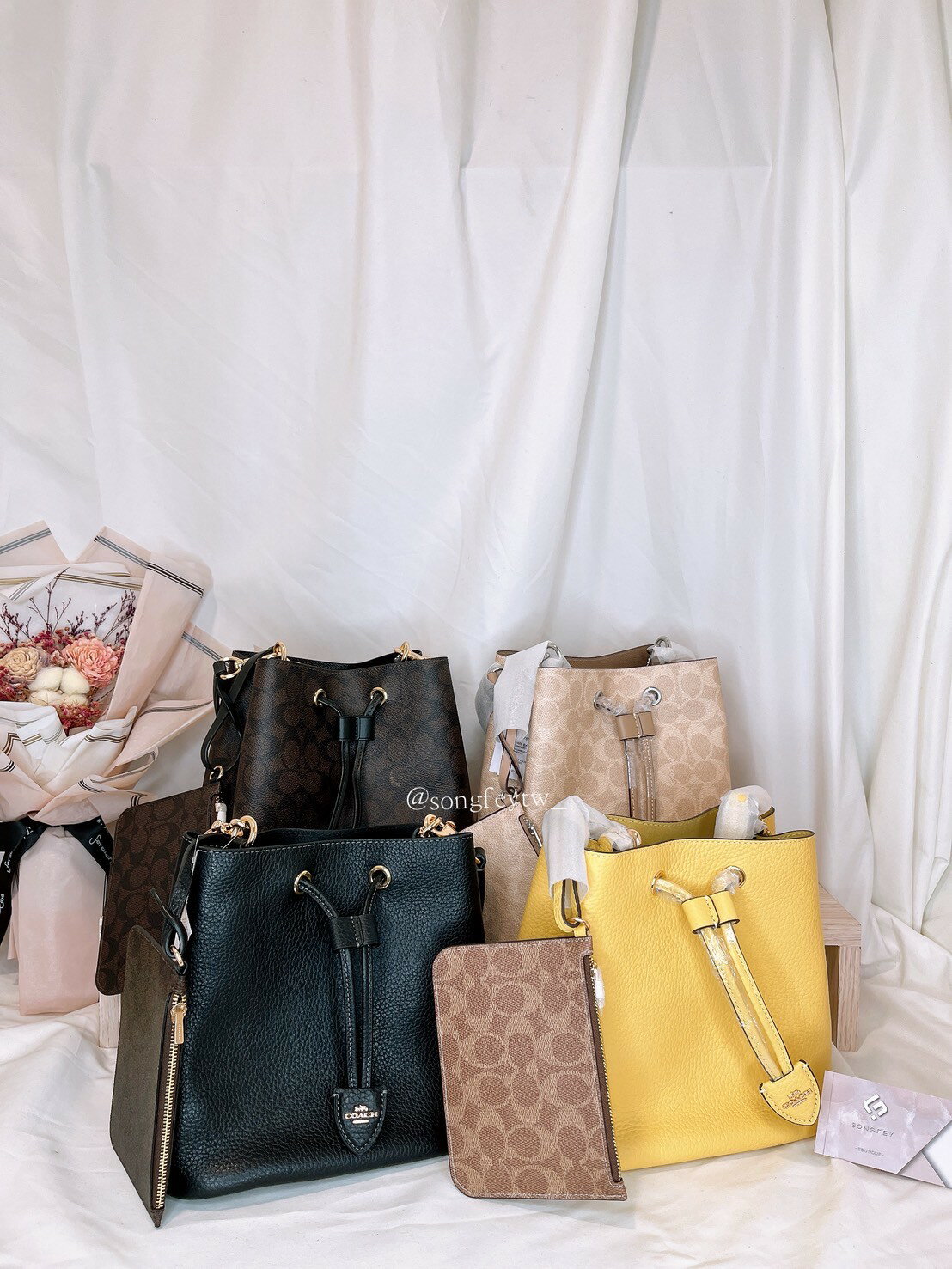 美國代購🇺🇸台灣現貨 Coach Rowan 二合一抽繩水桶