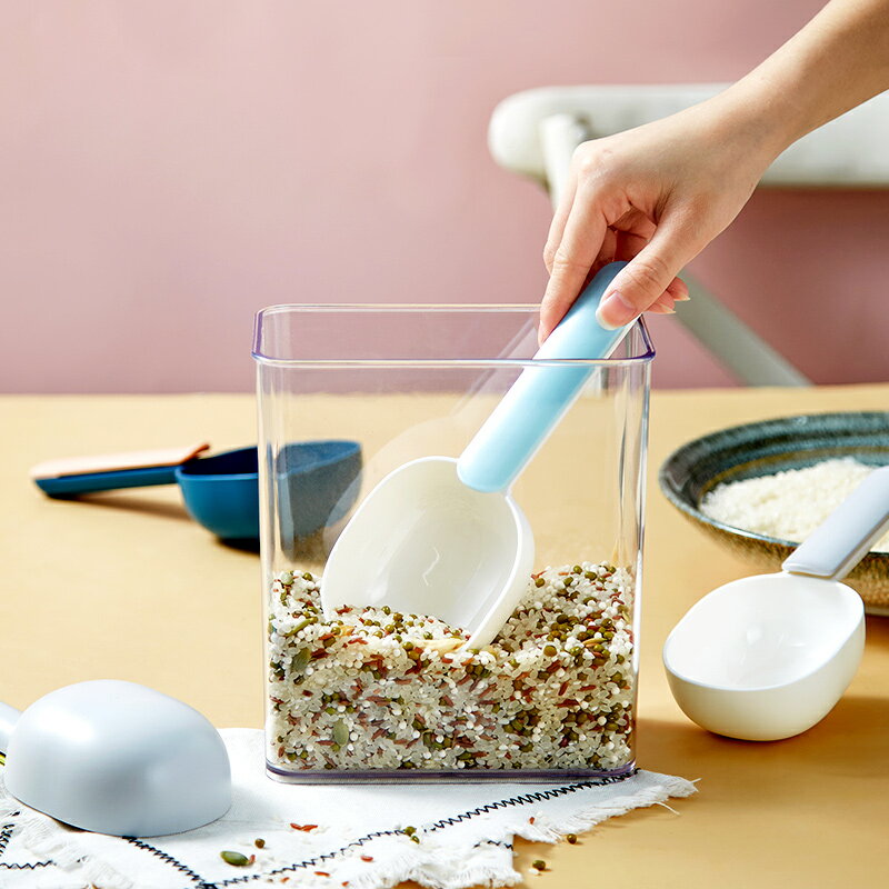 創意多功能舀米勺塑料家用封口夾量勺面粉五谷雜糧食品勺簡約大號