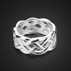 復古鏤空網戒指S925純銀女時尚個性ins冷淡風小眾設計簡約食指環