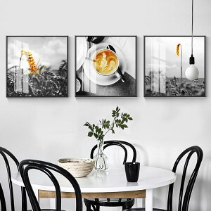 北歐餐廳墻上裝飾畫黑白攝影現代簡約掛畫飯廳廚房咖啡廳客廳壁畫